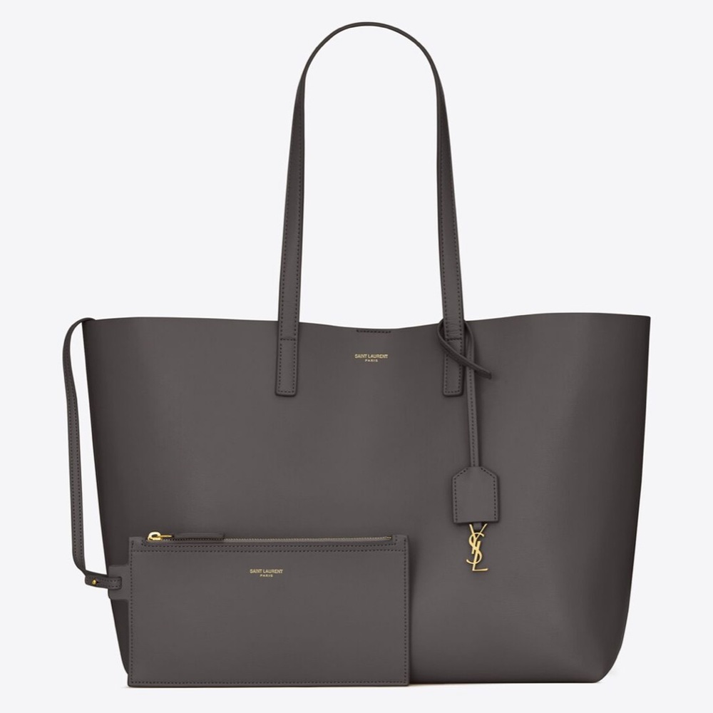 YSL East-West Leather Shopping Tote Bag
